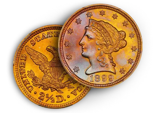 1899 2.50 Gold Liberty Head-Quarter Coins Illustration