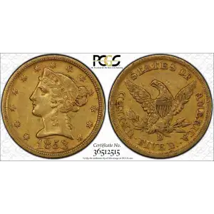 1853-D $5 Large D (2)