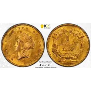 Gold Dollars---Indian Princess Head, Small Head 1854-1856 -Gold- 1 Dollar (2)