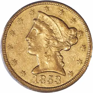 1853-C $5 (3)