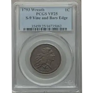 1793 1C Wreath, S-9, BN