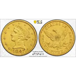 Half Eagles---Liberty Head 1839-1908 -Gold- 5 Dollar