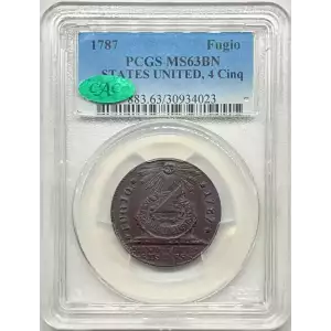 1787 Fugio 1C States United, 4 Cinq, BN (2)