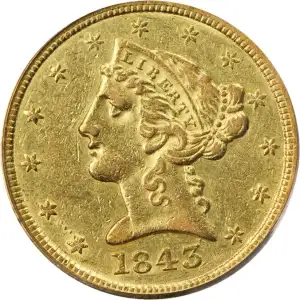 1843-D $5 Medium D (2)