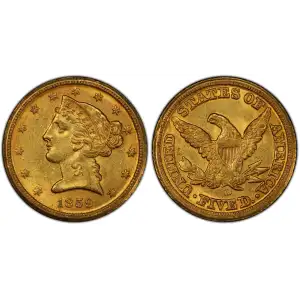 1859-D $5 Medium D (2)